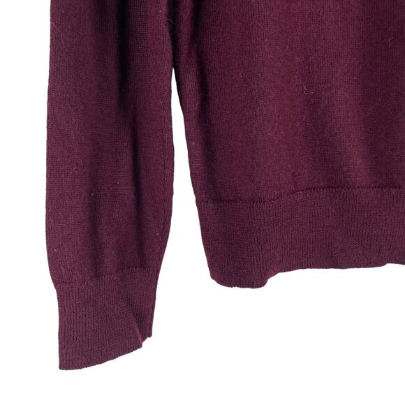 Club Room Merino Wool Blend V Neck Long Sleeve Sweater Burgundy Size M - Picture 7 of 8